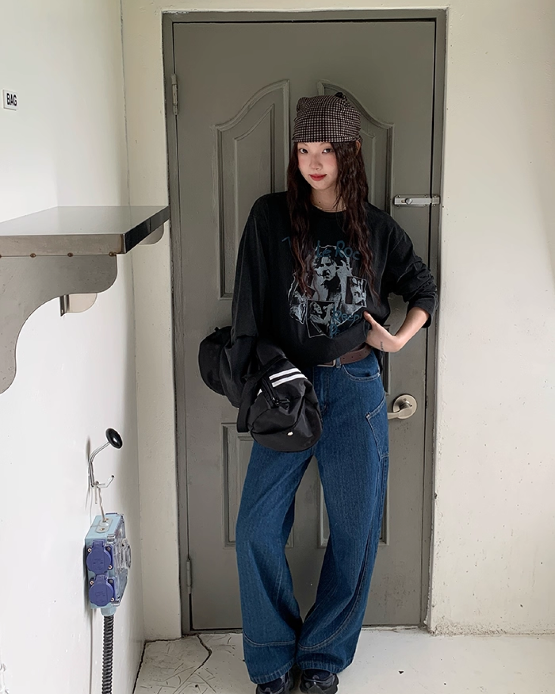 Front Rock Print Tee　B0001