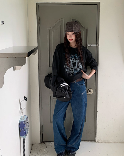 Front Rock Print Tee　B0001