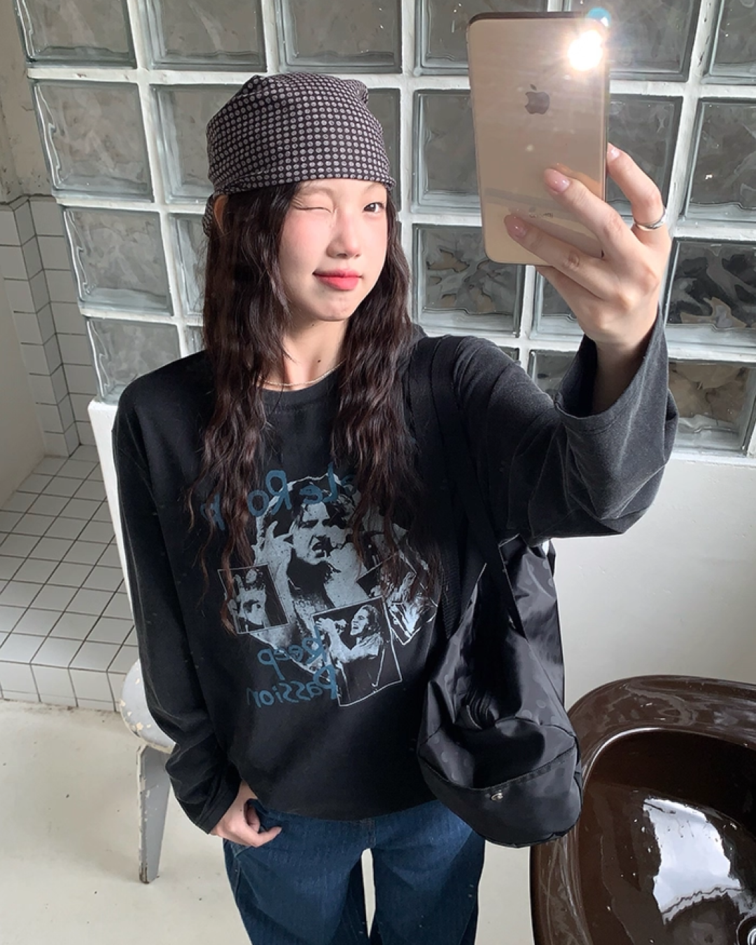 Front Rock Print Tee　B0001