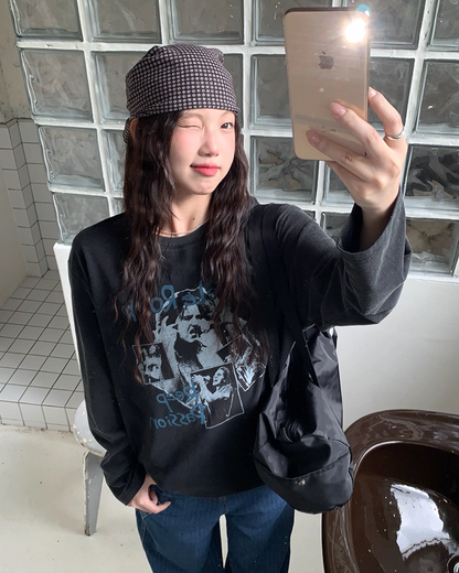 Front Rock Print Tee　B0001