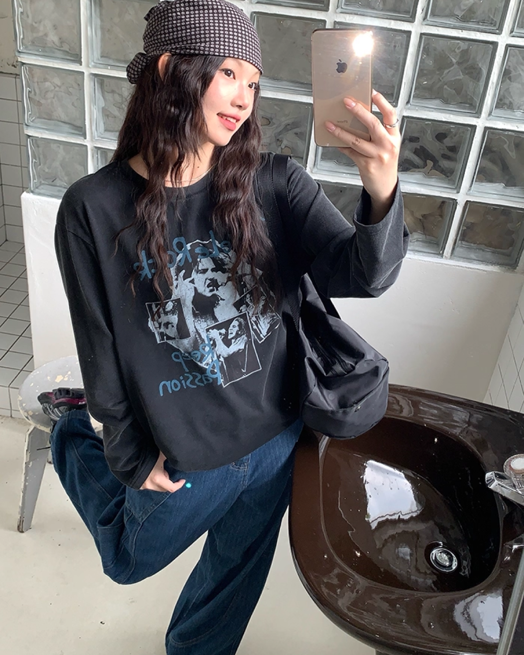 Front Rock Print Tee　B0001