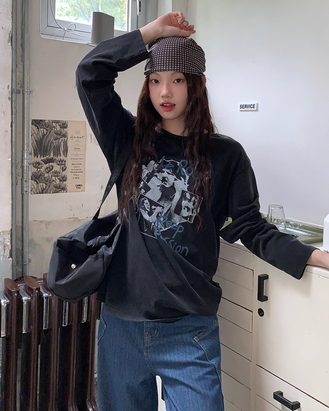 Front Rock Print Tee　B0001