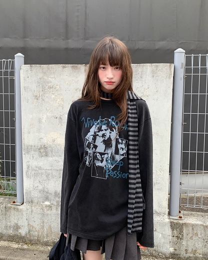 Front Rock Print Tee　B0001