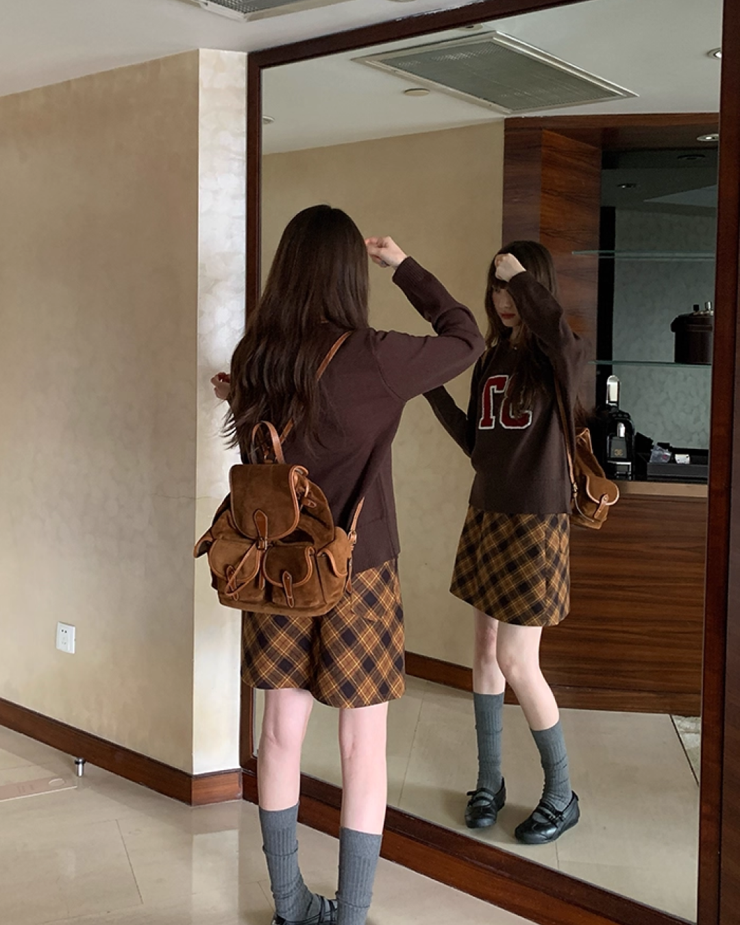 Bias Check Skirt　B0003