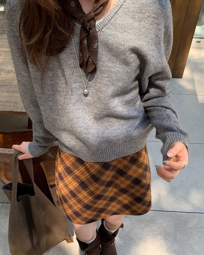 Bias Check Skirt　B0003