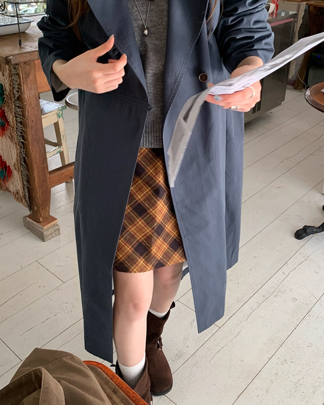 Bias Check Skirt　B0003