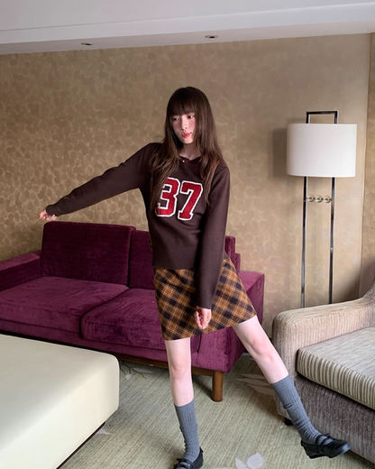 Bias Check Skirt　B0003