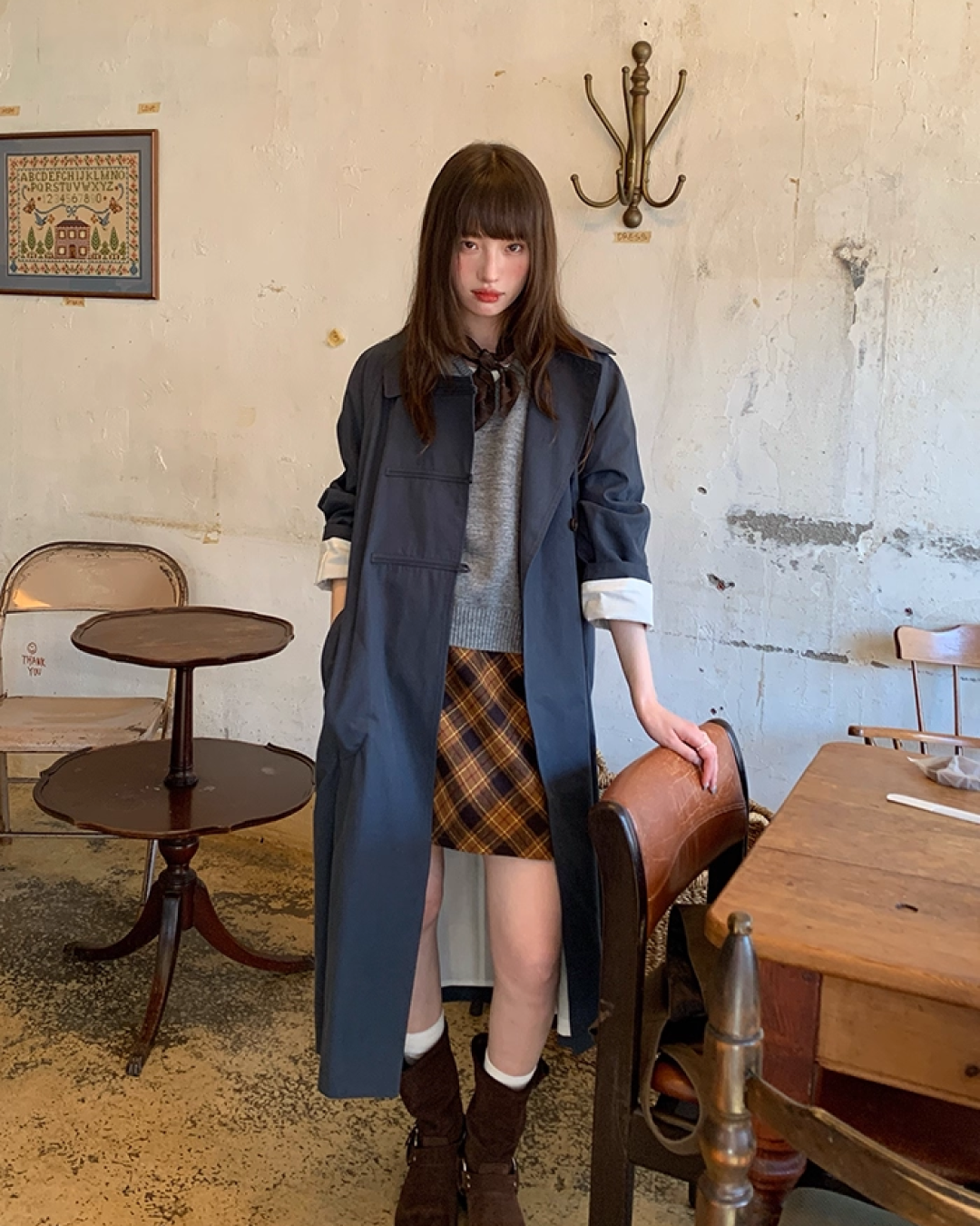 Bias Check Skirt　B0003