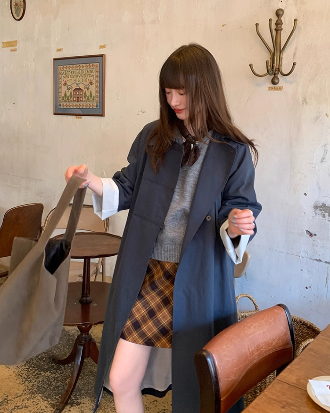 Bias Check Skirt　B0003