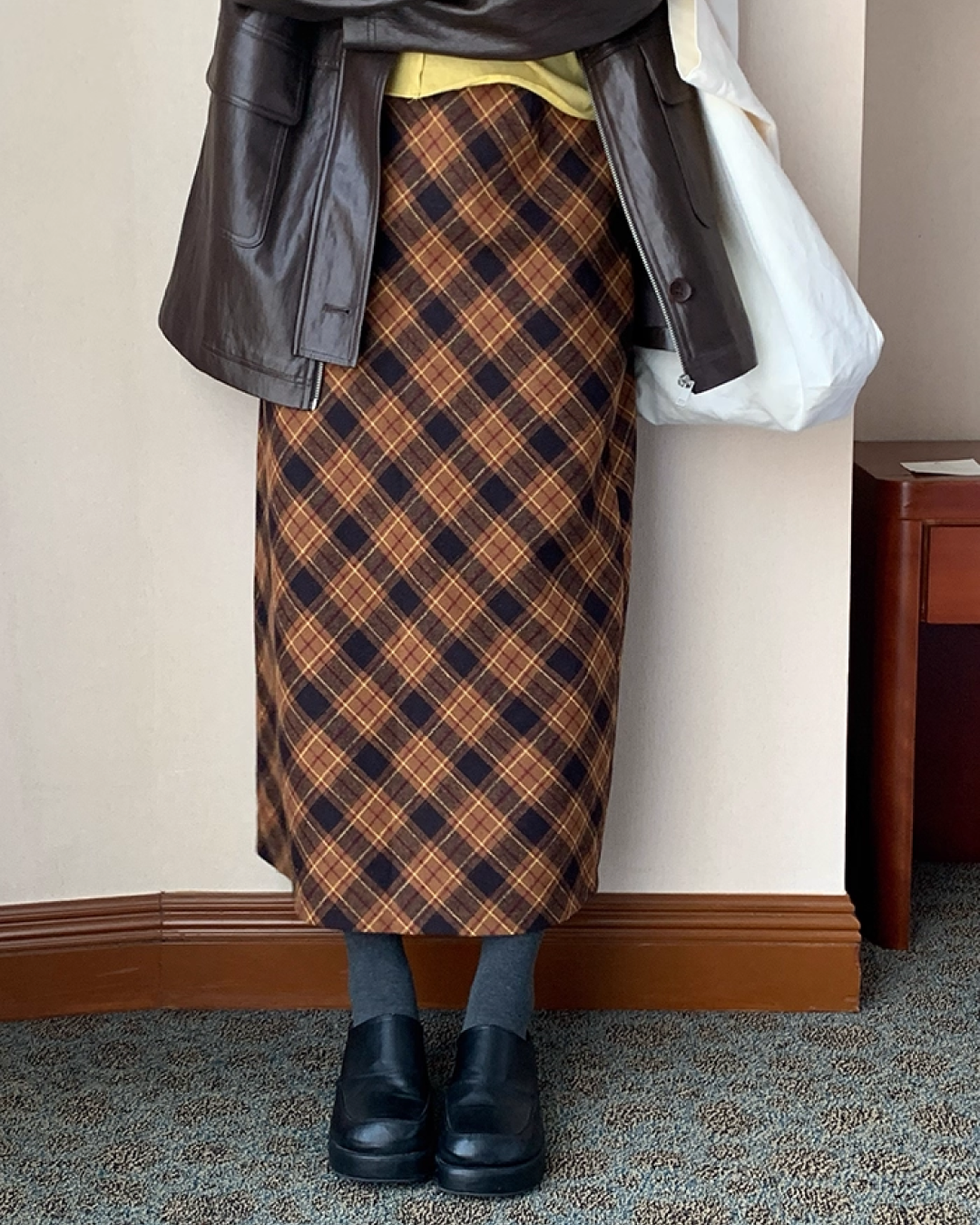 Bias Check Skirt　B0003