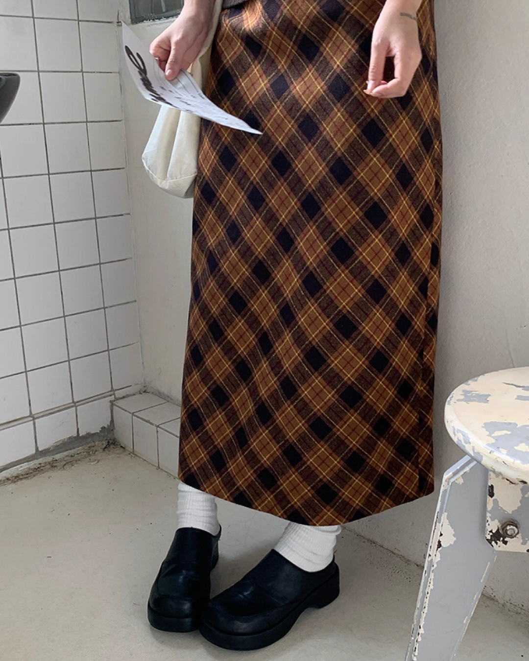 Bias Check Skirt　B0003