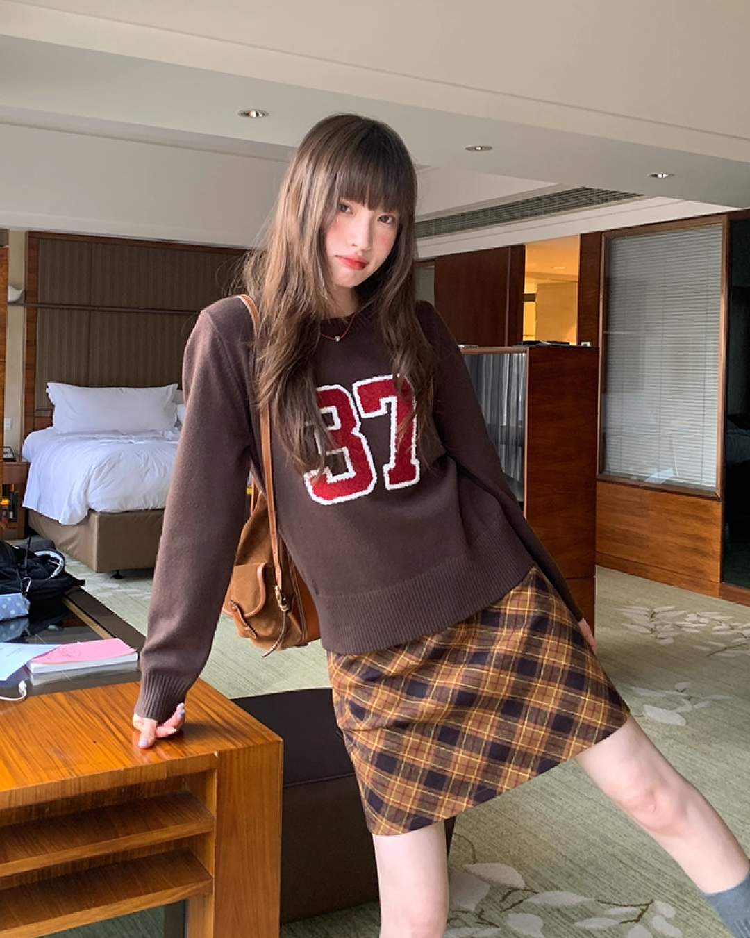 Bias Check Skirt　B0003