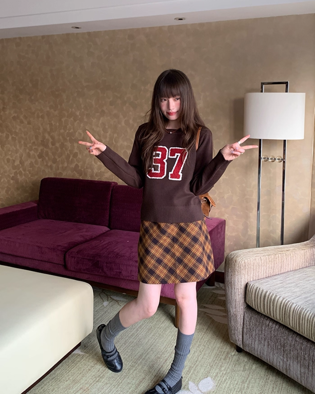 Bias Check Skirt　B0003