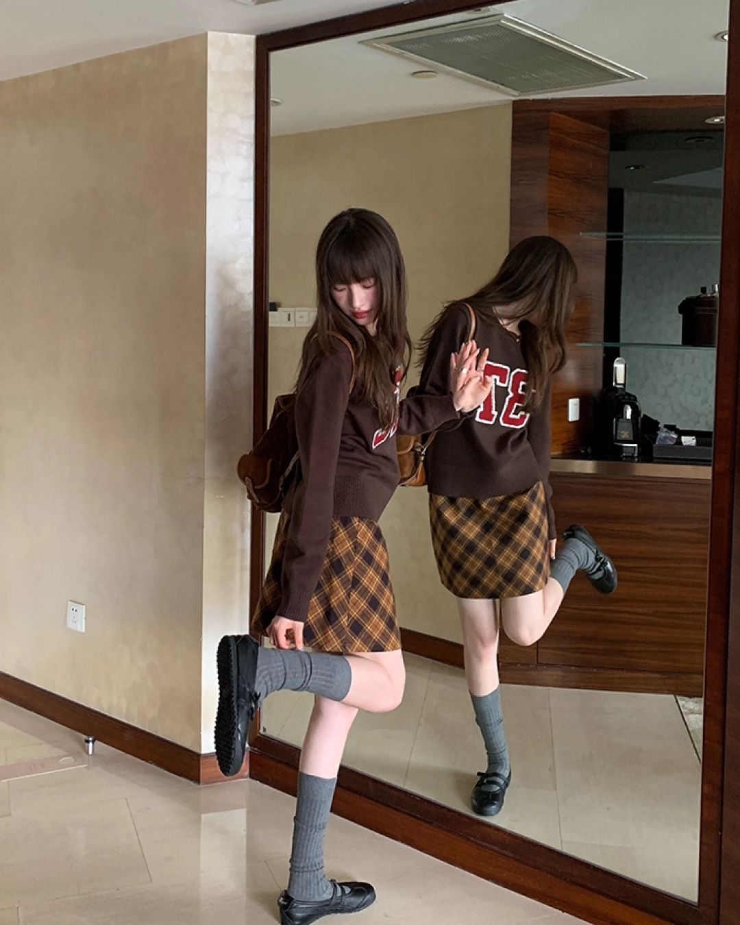 Bias Check Skirt　B0003