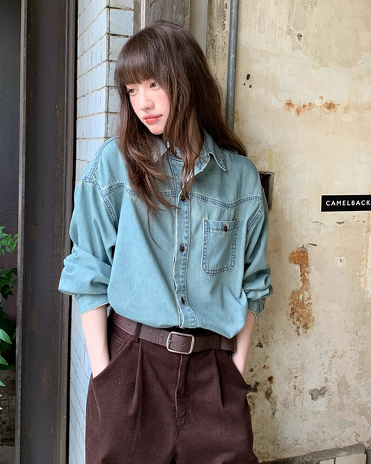 Back Embroidery Denim Shirts　B0005