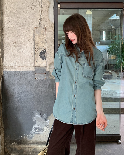 Back Embroidery Denim Shirts　B0005