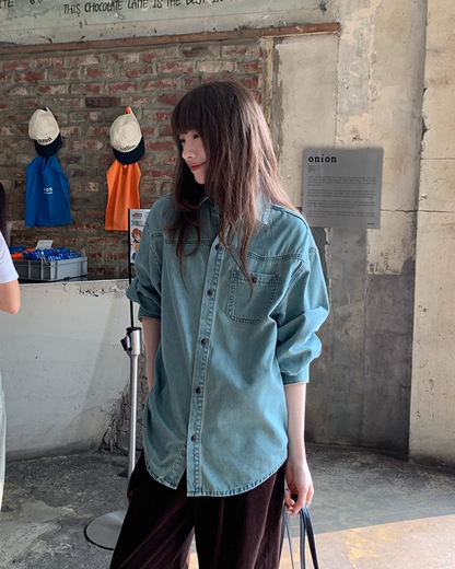 Back Embroidery Denim Shirts　B0005