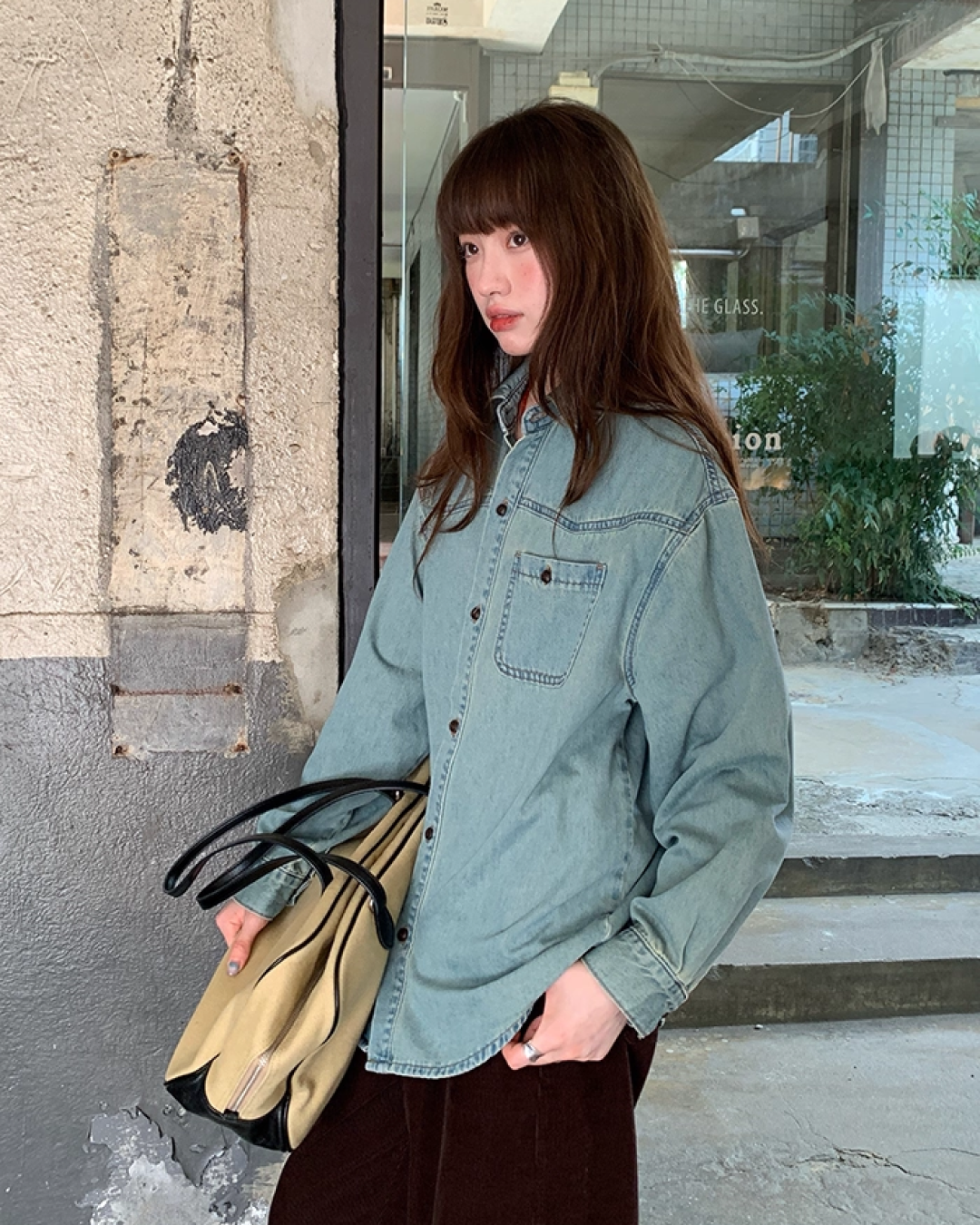 Back Embroidery Denim Shirts　B0005