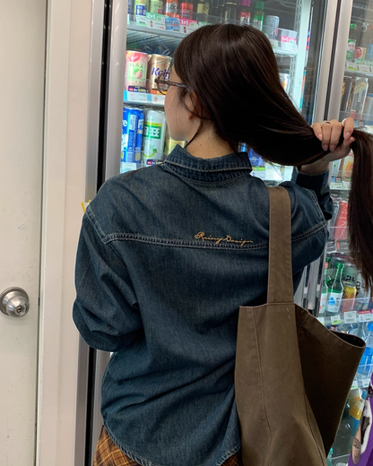 Back Embroidery Denim Shirts　B0005
