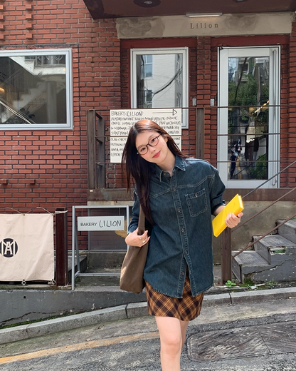 Back Embroidery Denim Shirts　B0005