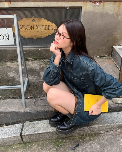 Back Embroidery Denim Shirts　B0005