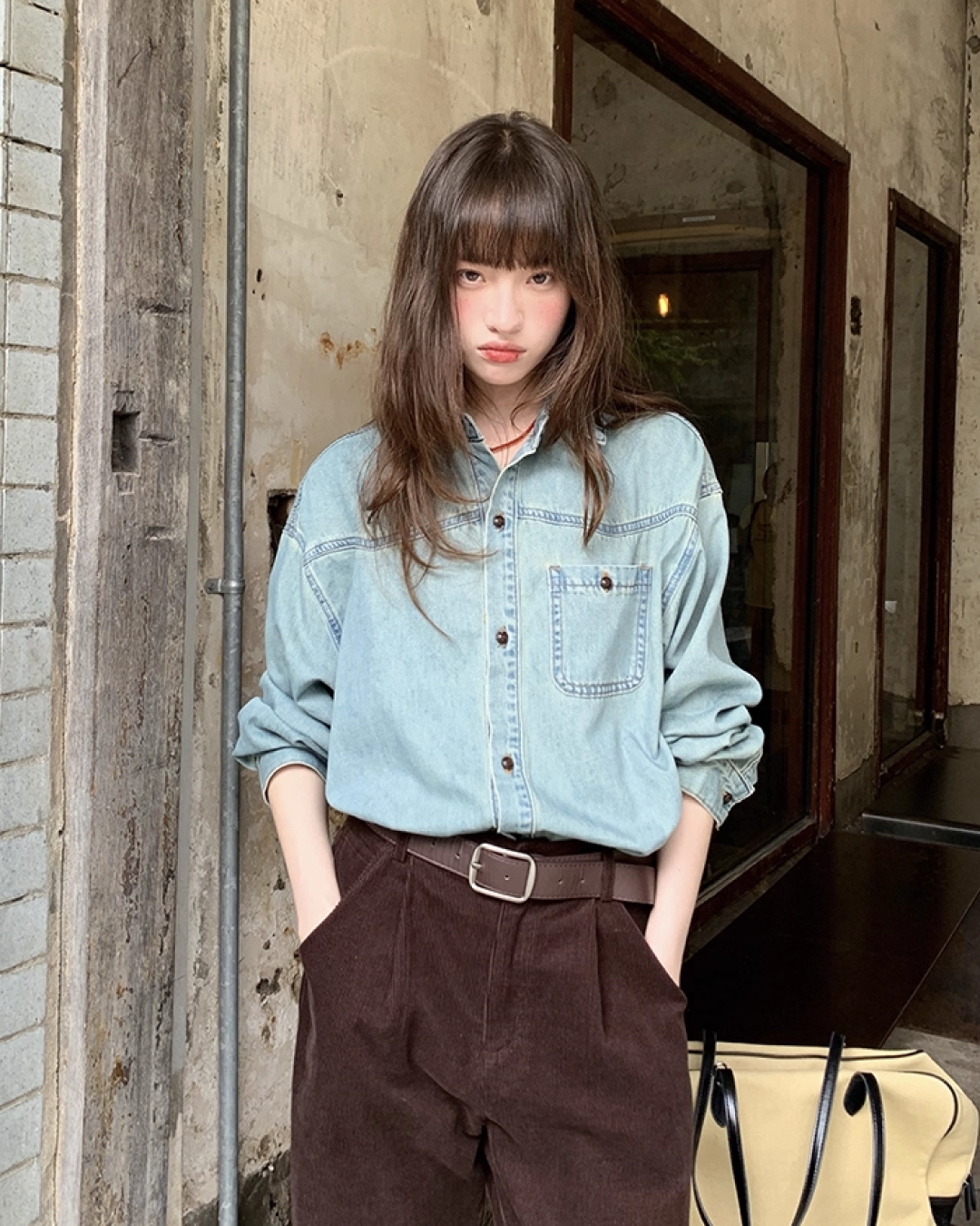 Back Embroidery Denim Shirts　B0005