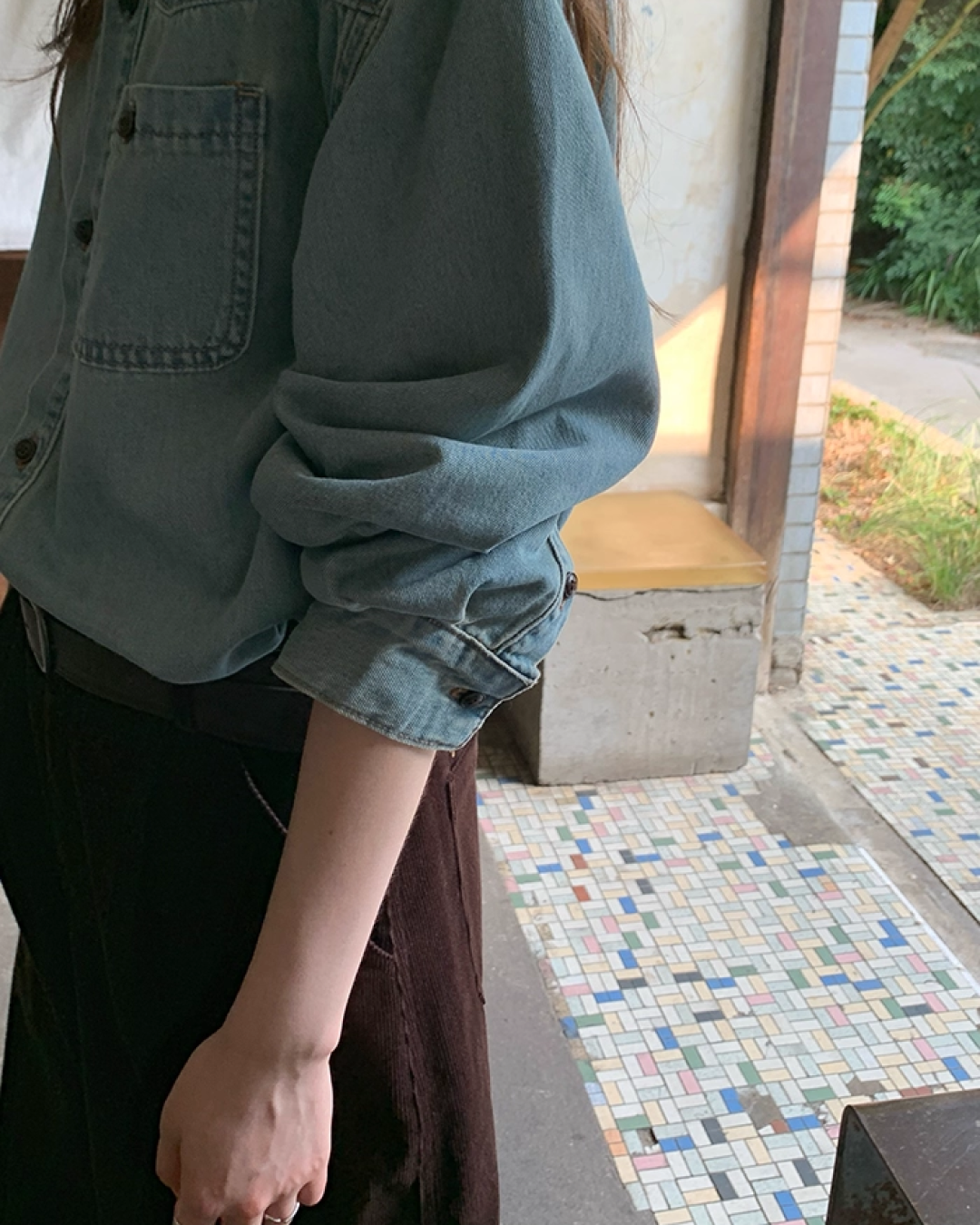 Back Embroidery Denim Shirts　B0005