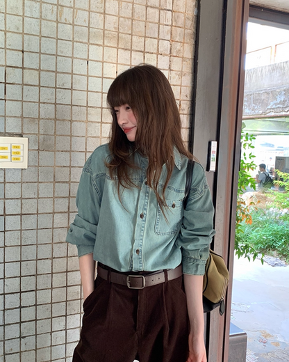Back Embroidery Denim Shirts　B0005
