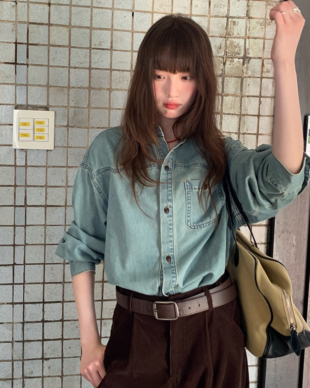 Back Embroidery Denim Shirts　B0005