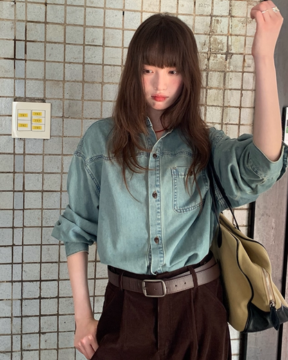 Back Embroidery Denim Shirts　B0005