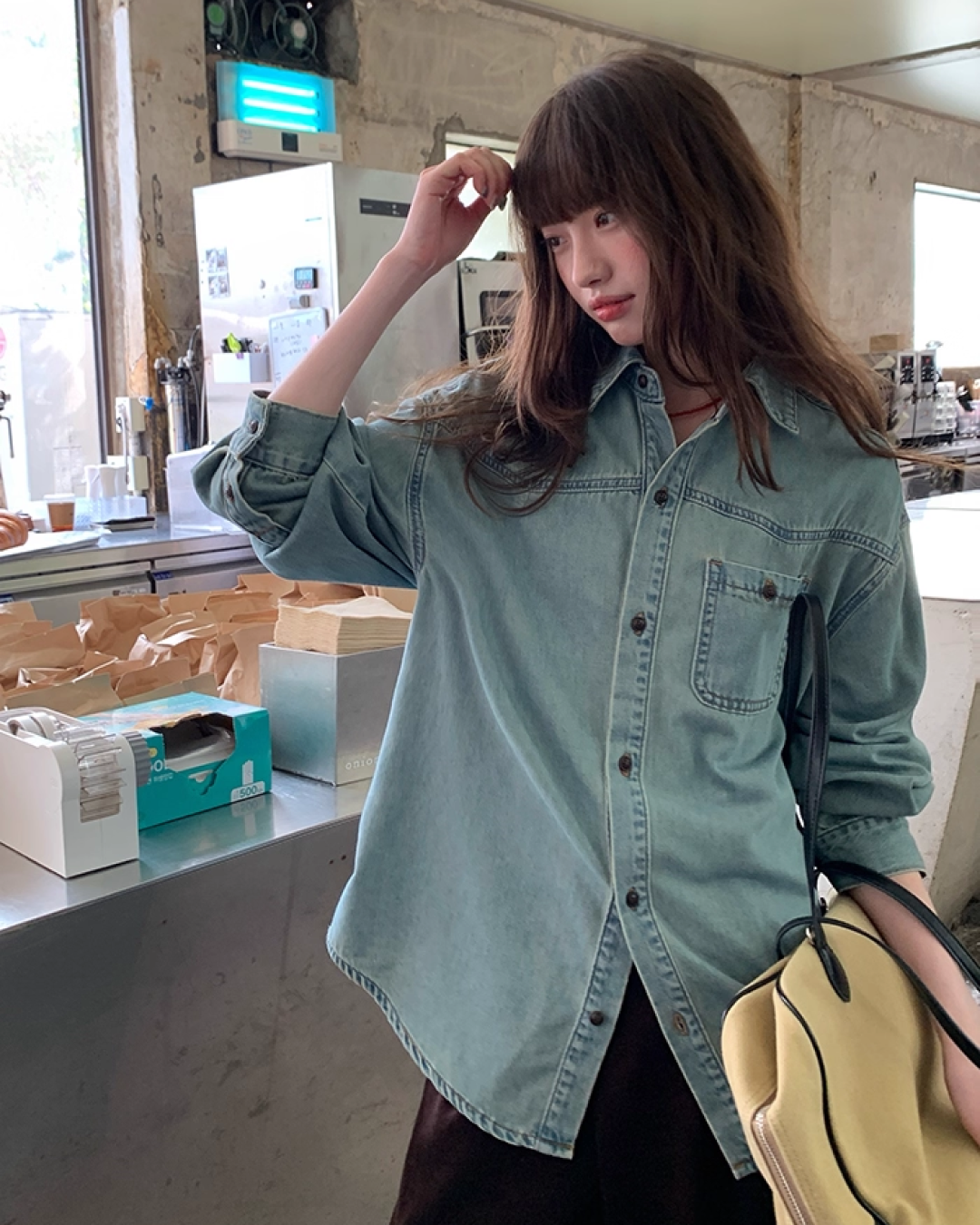 Back Embroidery Denim Shirts　B0005