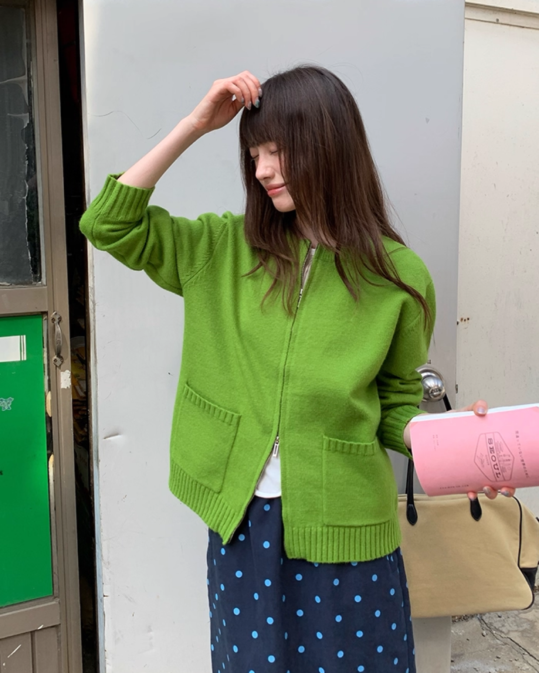 Color Double Zip Knit B0008