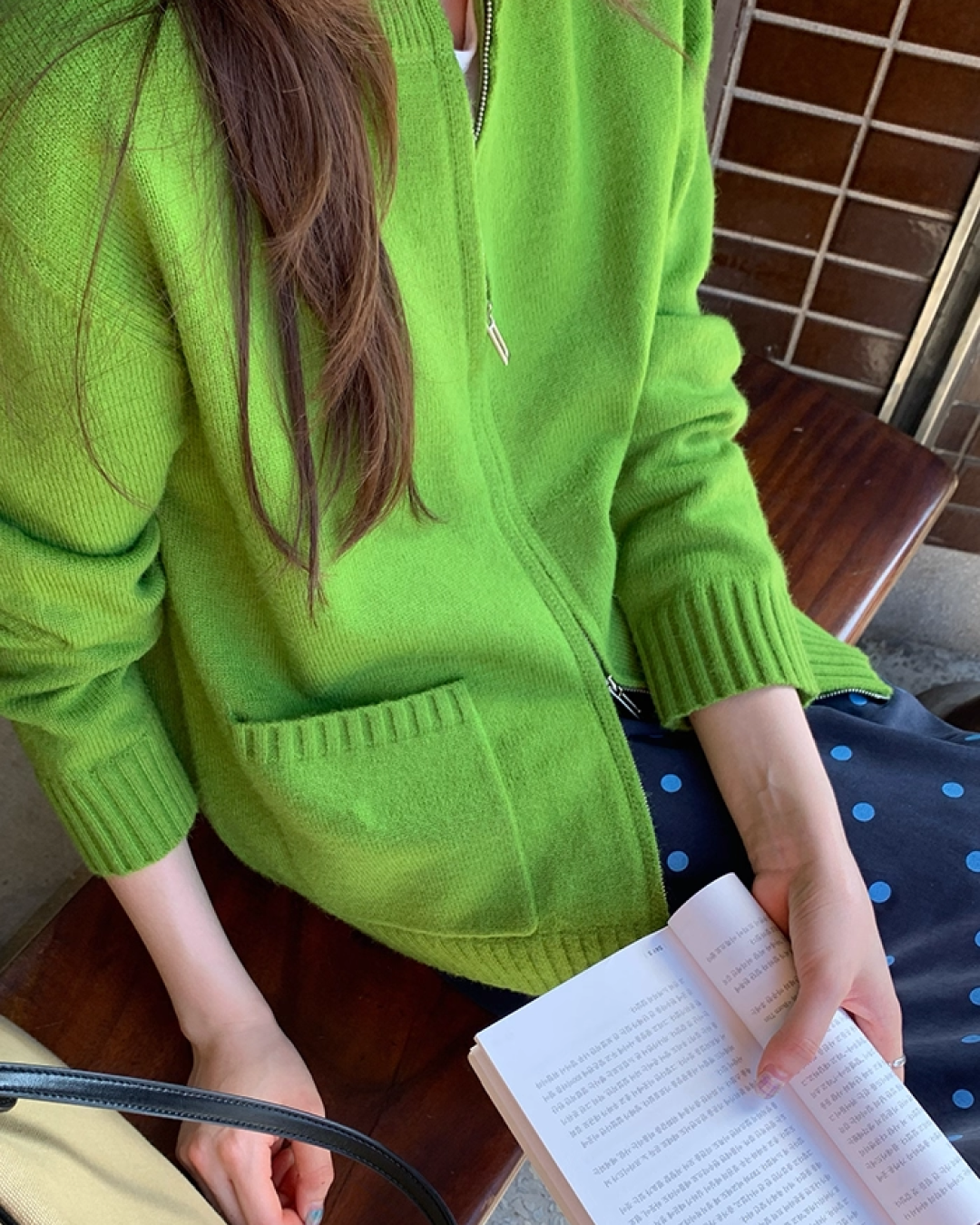 Color Double Zip Knit B0008