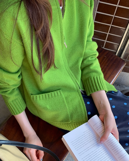 Color Double Zip Knit B0008