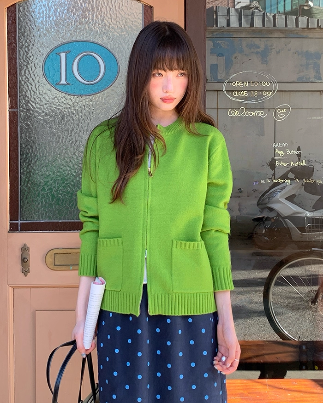 Color Double Zip Knit B0008