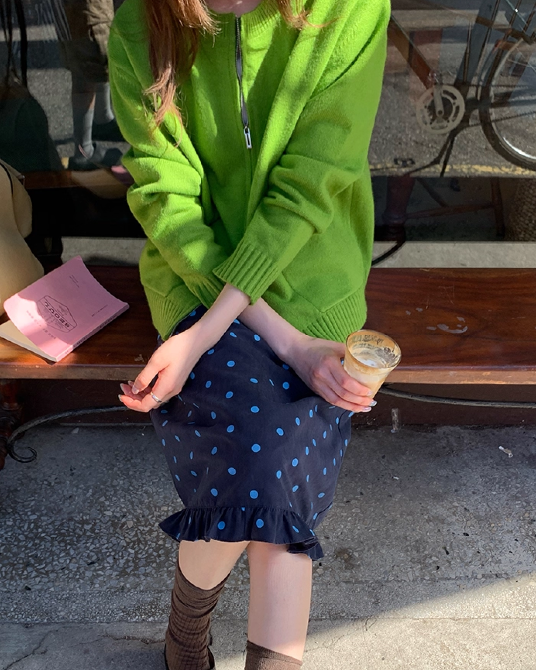 Color Double Zip Knit B0008