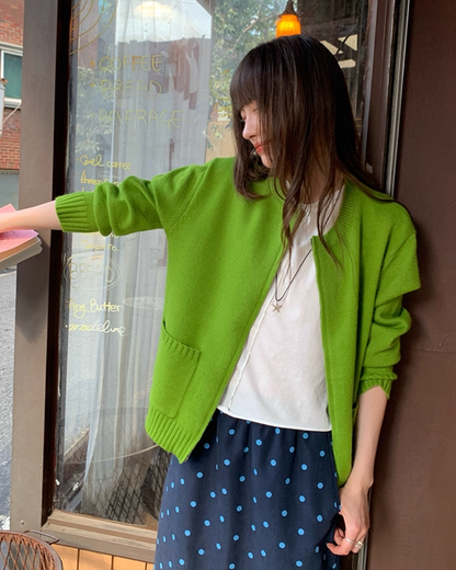 Color Double Zip Knit B0008