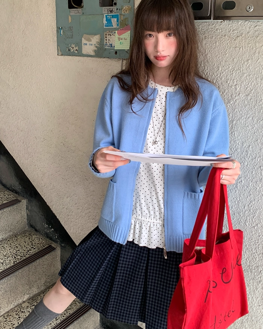 Color Double Zip Knit B0008