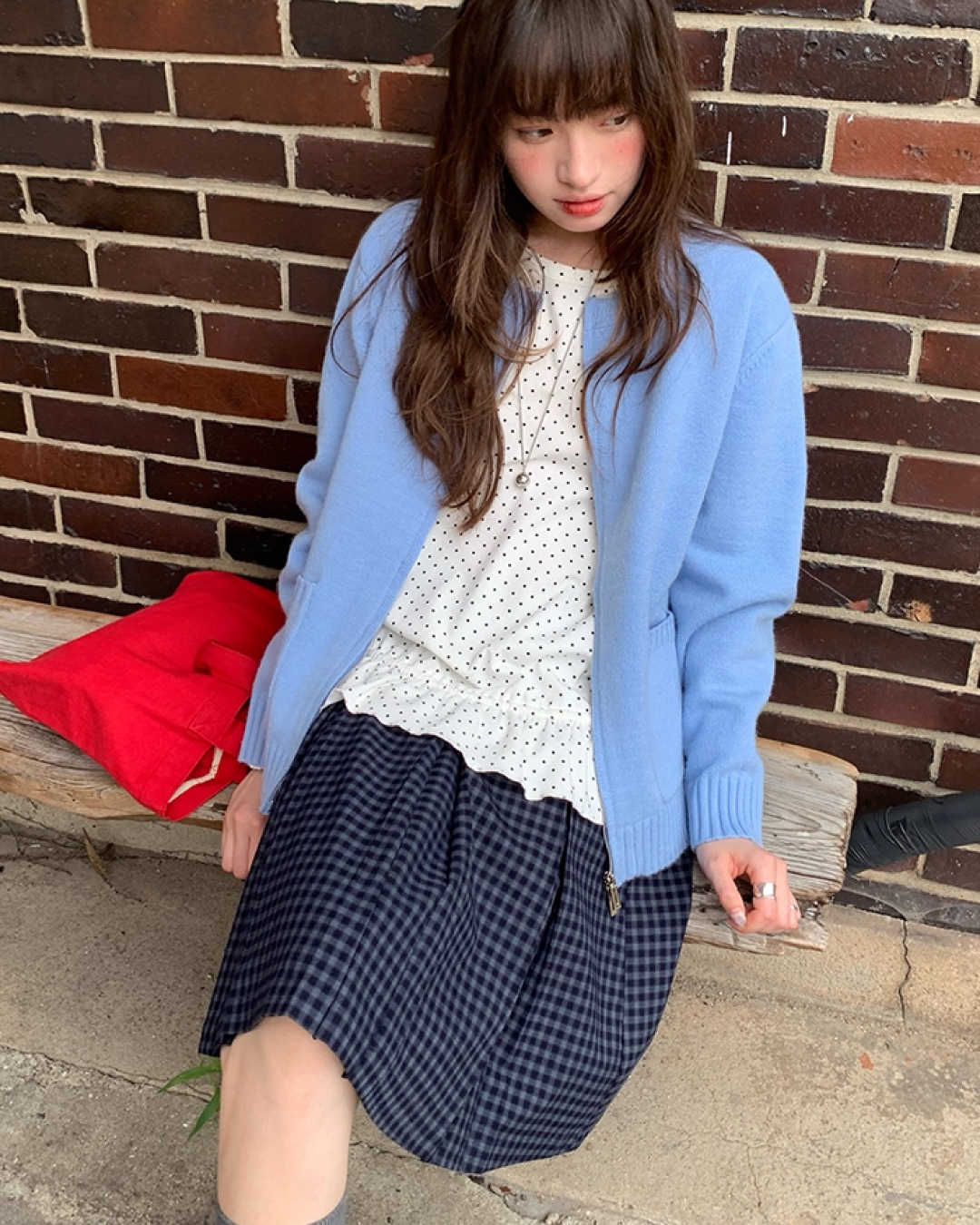 Color Double Zip Knit B0008