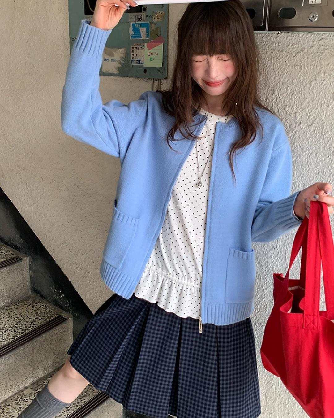 Color Double Zip Knit B0008