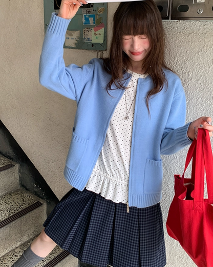 Color Double Zip Knit B0008