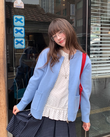 Color Double Zip Knit B0008