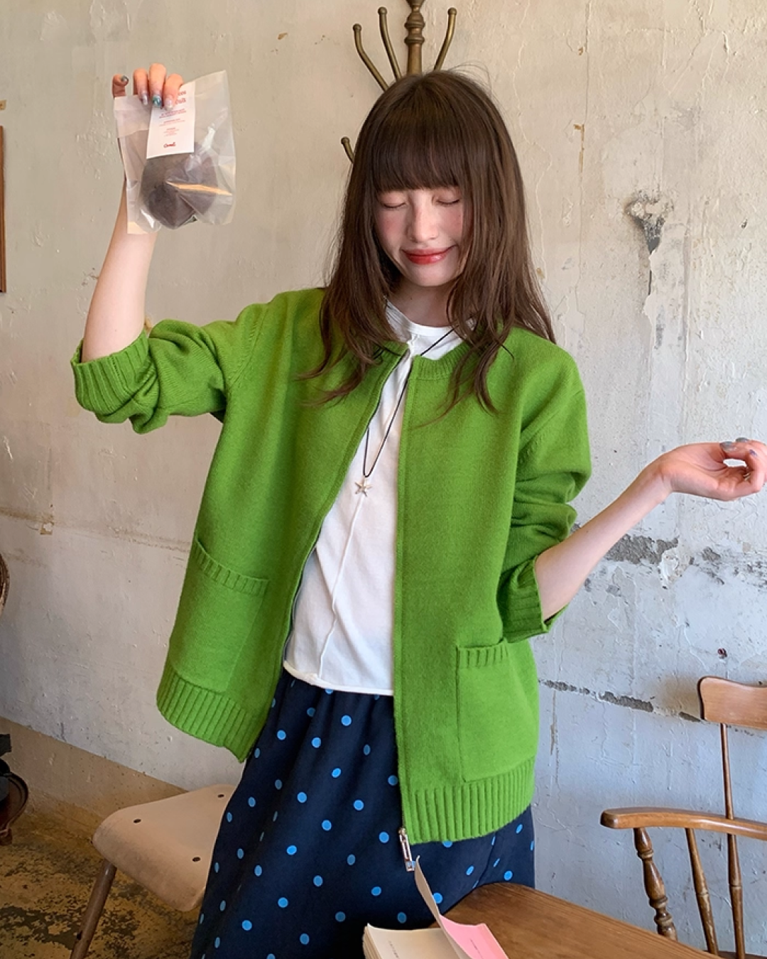 Color Double Zip Knit B0008