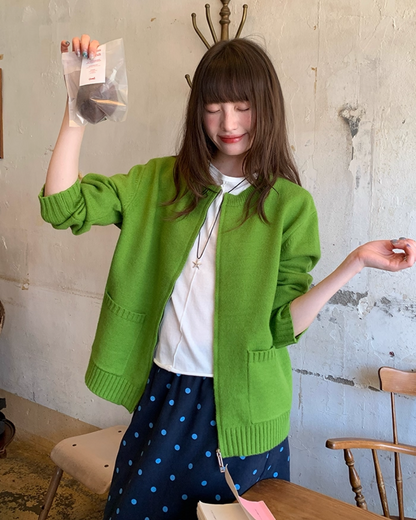 Color Double Zip Knit B0008