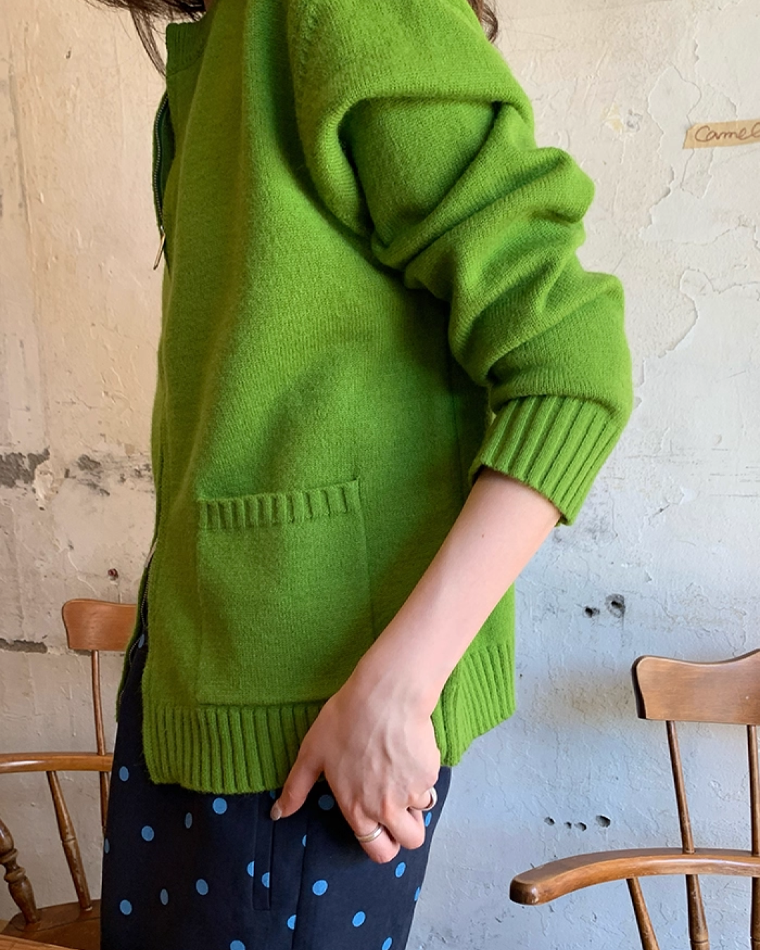 Color Double Zip Knit B0008