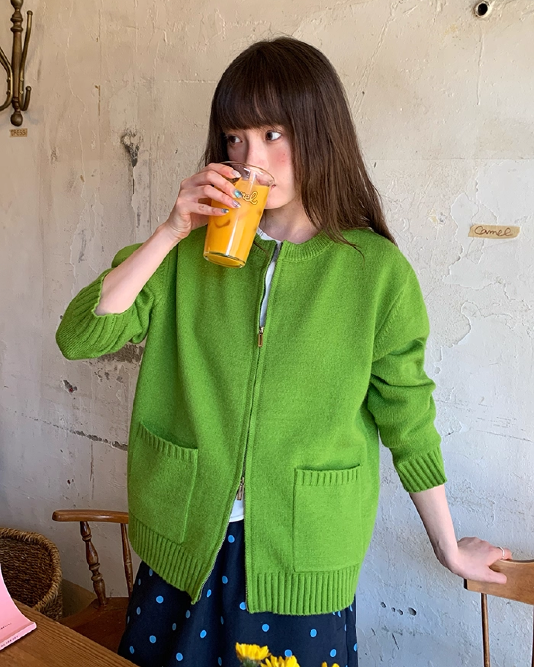 Color Double Zip Knit B0008