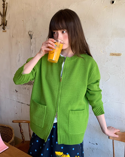 Color Double Zip Knit B0008