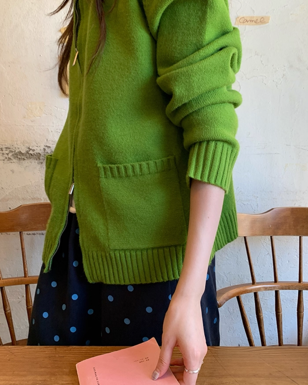 Color Double Zip Knit B0008