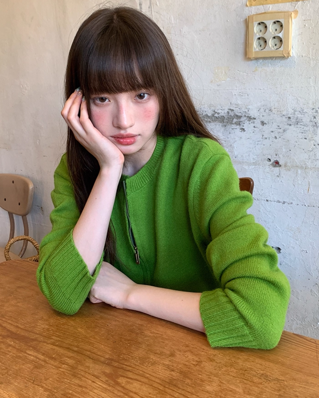 Color Double Zip Knit B0008