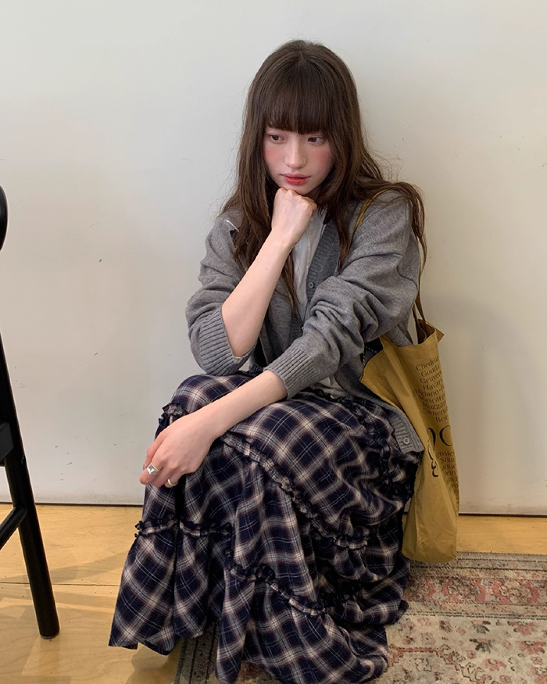 Lace Fabric Check Skirt B0011